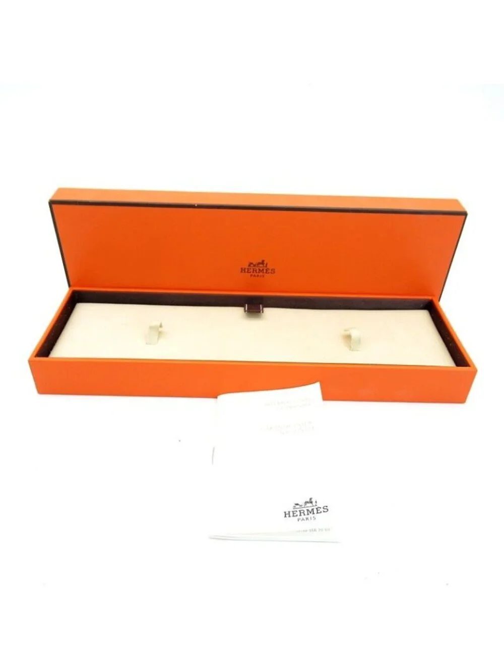 Hermes Watch Box SS Leather Orange Polished